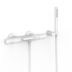 Robinet thermostatique mural pour baignoire et douche Blanc mat - TRES 19017428BM