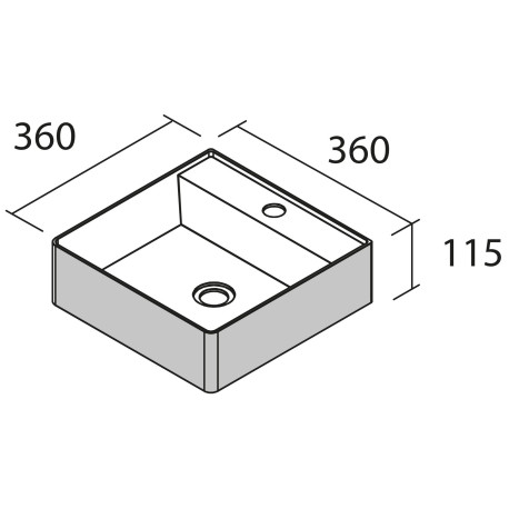 Vasque à poser TALEA solid surface BICOLORE 360x115x360mm - SALGAR 97652