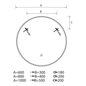 Miroir Globe 600 Circulaire avec eclairage LED 600 - SALGAR 113744