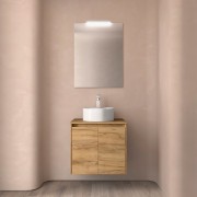 Meuble salle de bains et plan de toilette 60cm 2 portes Chêne Africain NOJA - SALGAR 105541