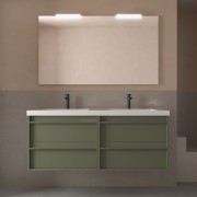 Meuble salle de bains + Vasque 140cm 4 tiroirs Green Satin ATTILA - SALGAR 104842