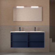 Meuble salle de bains + Vasque 120cm 4 tiroirs Blue Satin ATTILA - SALGAR 104924
