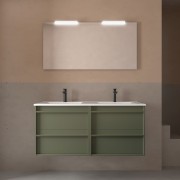 Meuble salle de bains + Vasque 120cm 4 tiroirs Green Satin ATTILA - SALGAR 104925