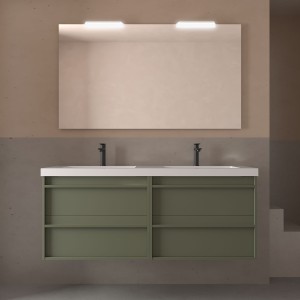 Meuble salle de bains + Vasque 140cm 4 tiroirs Green Satin ATTILA - SALGAR 104933