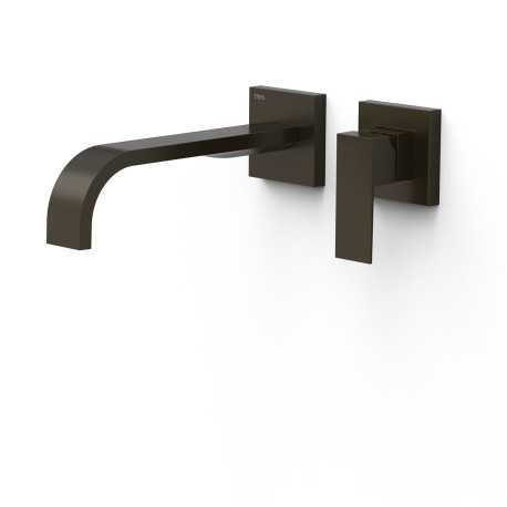 Mitigeur lavabo encastré bec 240 mm Noir Bronze - TRES 00630022KMB 