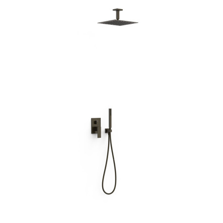 Kit de douche 2 voies Cuadro pour boîtier encastré Rapid‑box Noir Bronze - TRES 00638003KMB 
