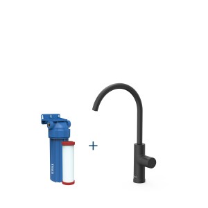 Robinet de cuisine à une voie pour eau filtrée BLACKMAT (noir mat) - TRES 23050401NM 