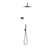 Kit douche robinet thermostatique électronique encastré à 2 voies Shower technology Noir Bronze - TRES 09288564KMB 