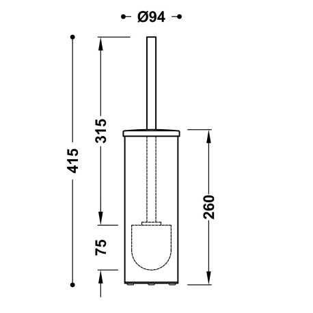 Porte-balai de sol BLACKMAT (noir mat) - TRES 16133602NM 