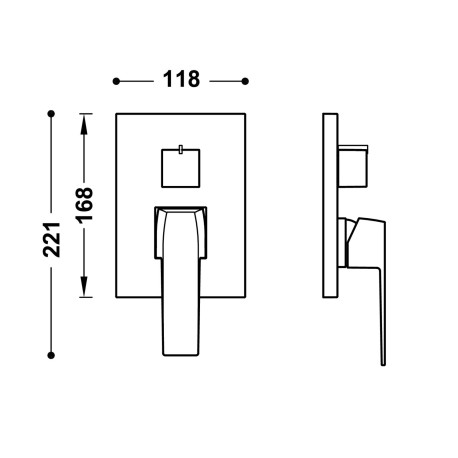Mitigeur douche pour boîtier encastré Rapid‑box 2 voies Noir Bronze - TRES 20228110KMB 