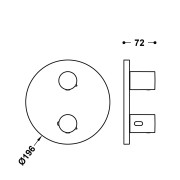 Mitigeur pour boîtier encastré Therm‑box 2 voies Graphite - TRES 26225001GR 