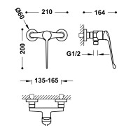 Mitigeur médical Chromé - TRES 2151671011 