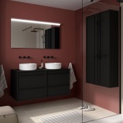 Meuble salle de bains 120cm 4 tiroirs Black Satin ATTILA - SALGAR 104973