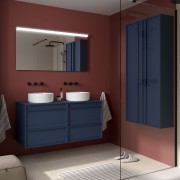 Meuble salle de bains 120cm 4 tiroirs Blue Satin ATTILA - SALGAR 104974