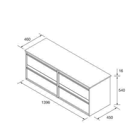Meuble salle de bains 140cm 4 tiroirs Green Satin ATTILA - SALGAR 104983