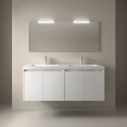 Meuble salle de bains 140cm 4 portes Blanc Brillant NOJA - SALGAR 105095