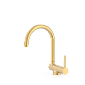 Mitigeur cuisine à bec rabattable Or Mat 24K - TRES 23033502OM