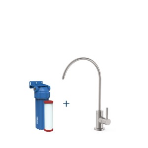 Robinet de cuisine à une voie pour eau filtrée Acier - TRES 23050402