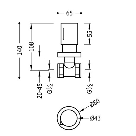 Robinet d’arrêt encastré Acier - TRES 06115501AC