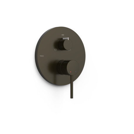 Mitigeur douche pour boîtier encastré Rapid‑box 3 voies Noir Bronze - TRES 26227310KMB