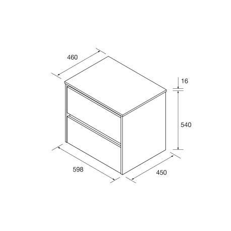 Meuble salle de bains et plan de toilette 60cm 2 tiroirs Red Satin NOJA - SALGAR 105458