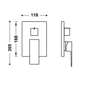 Mitigeur douche pour boîtier encastré Rapid‑box 2 voies Noir Bronze - TRES 10628110KMB