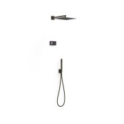 Kit douche robinet thermostatique électronique encastré à 2 voies Shower technology Noir Bronze - TRES 09288563KMB
