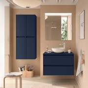 Meuble salle de bains et plan de toilette 100cm 2 tiroirs Blue Satin NOJA - SALGAR 105510