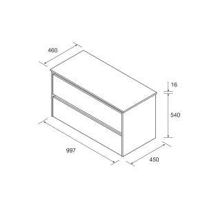 Meuble salle de bains et plan de toilette 100cm 2 tiroirs Chêne Naturel NOJA - SALGAR 105513