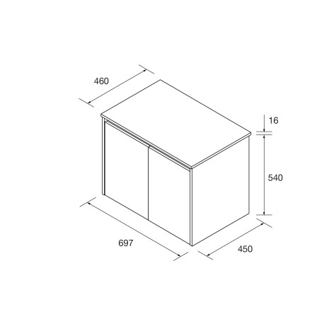 Meuble salle de bains et plan de toilette 70cm 2 portes Blue Satin NOJA - SALGAR 105546