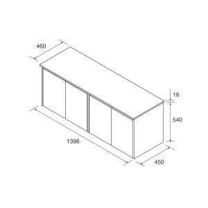 Meuble salle de bains et plan de toilette 140cm 4 portes White Satin NOJA - SALGAR 105571