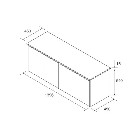 Meuble salle de bains et plan de toilette 140cm 4 portes Chêne Naturel NOJA - SALGAR 105576