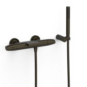 Robinet thermostatique mural pour baignoire et douche Noir bronze - TRES 19017479KMB