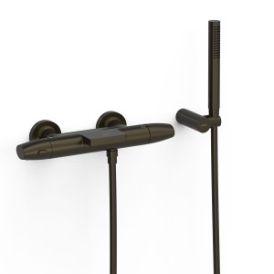 Robinet thermostatique mural pour baignoire et douche Noir bronze - TRES 19017479KMB