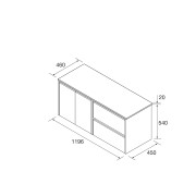 Meuble salle de bains 1200mm 2 tiroirs 2 portes White Satin Noja
