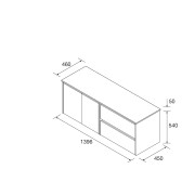 Meuble salle de bains 1400mm 2 tiroirs 2 portes Black Satin Noja