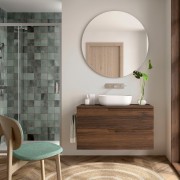 Meuble salle de bains et plan de toilette 100cm 2 tiroirs Noyer Maya VIMA - SALGAR - SALGAR 113506