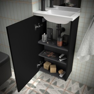 Ensemble meuble de salle de bain et vasque 40cm Black Satin MARVILLE - SALGAR 104998