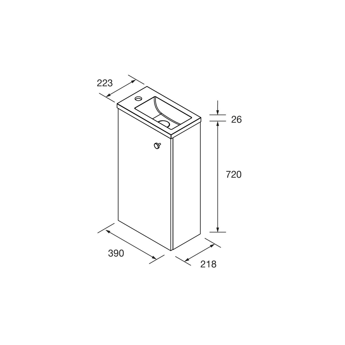 Ensemble meuble de salle de bain et vasque 40cm Blue Satin MARVILLE - SALGAR 104999