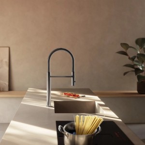 Mitigeur évier inox brossé avec douchette - CRISTINA ONDYNA KX50728 