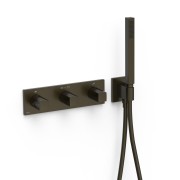 Mitigeur thermostatique douche encastré à 2 voies B‑system Noir Bronze - TRES 30725301KMB 