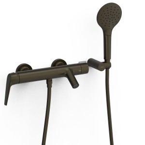 Mitigeur mural pour baignoire et douche Noir Bronze - TRES 28117001KMB 