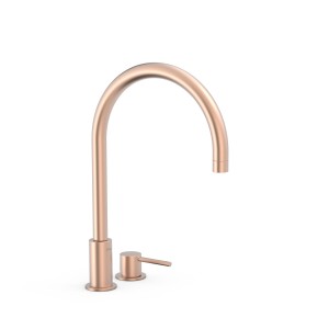 Mitigeur sur gorge pour lavabo Or Rose Mat 24K - TRES 26110501OPM 