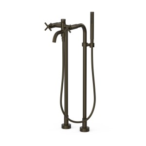 Mélangeur sur pied pour baignoire et douche Noir Bronze - TRES 28319401KMB 