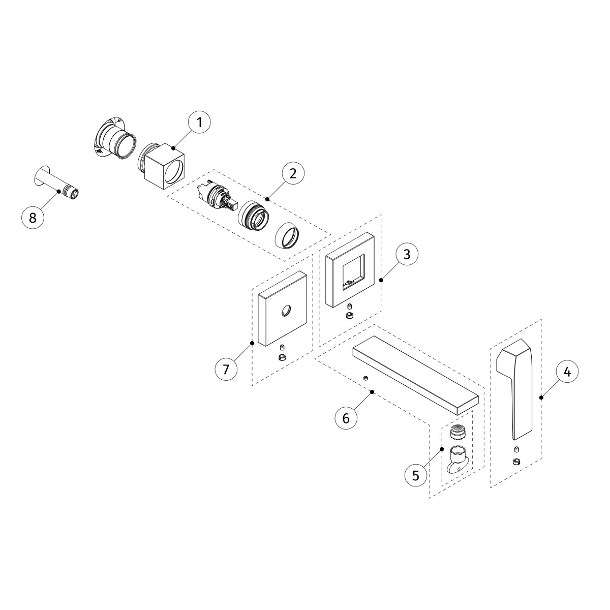 Façade mitigeur lavabo Chrome - TRES 20230021 