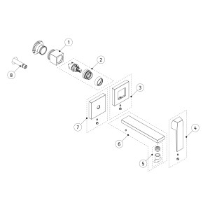 Façade mitigeur lavabo Chrome - TRES 20230021 
