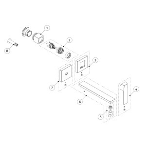 Façade mitigeur lavabo Chrome - TRES 20230022 