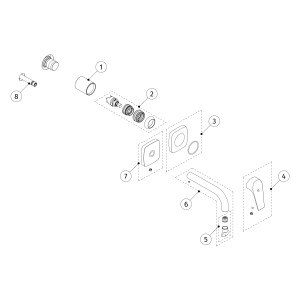 Façade mitigeur lavabo Chrome - TRES 21730021 