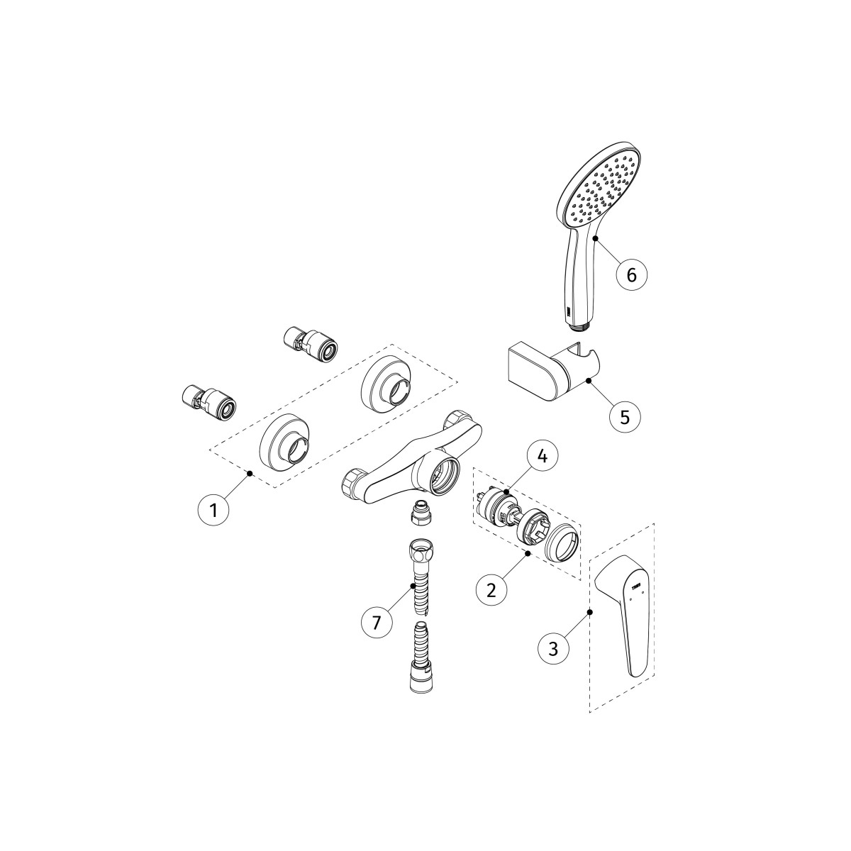 Mitigeur mural pour douche Chromé - TRES 22016701 