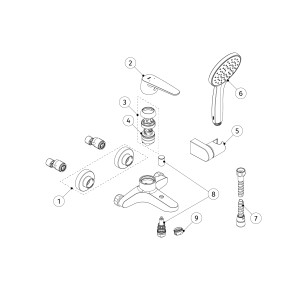 Mitigeur mural pour baignoire et douche Chromé - TRES 22017001 